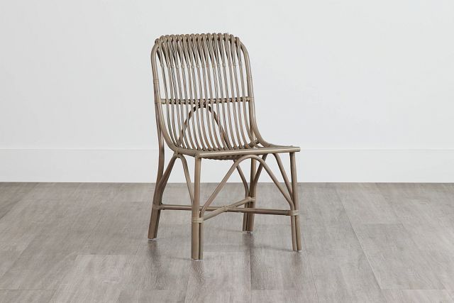 Greenwich Gray Rattan Side Chair
