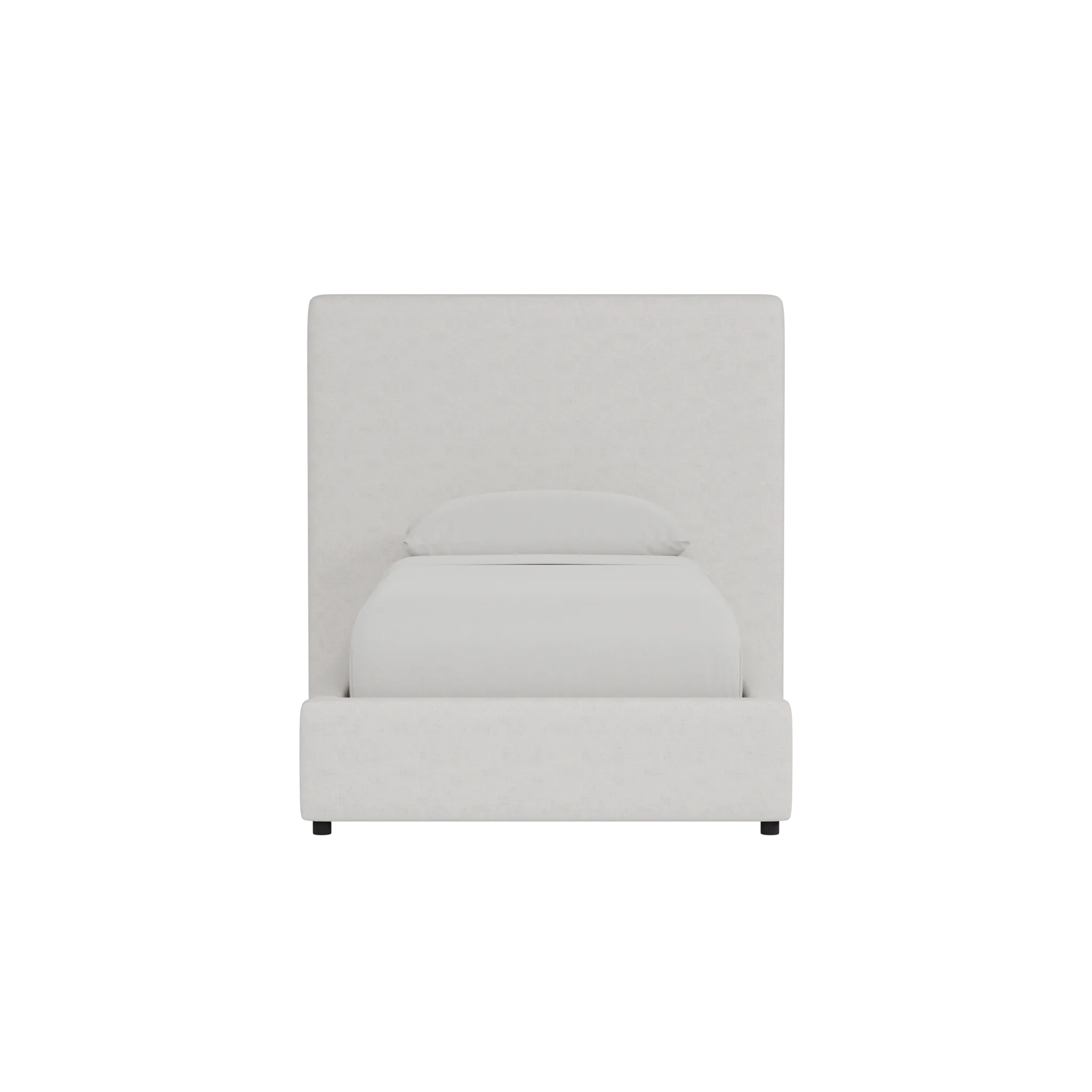 Grayton Linen Light Beige 54" Upholstered Platform Bed