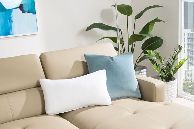 Zeke White Lumbar Accent Pillow