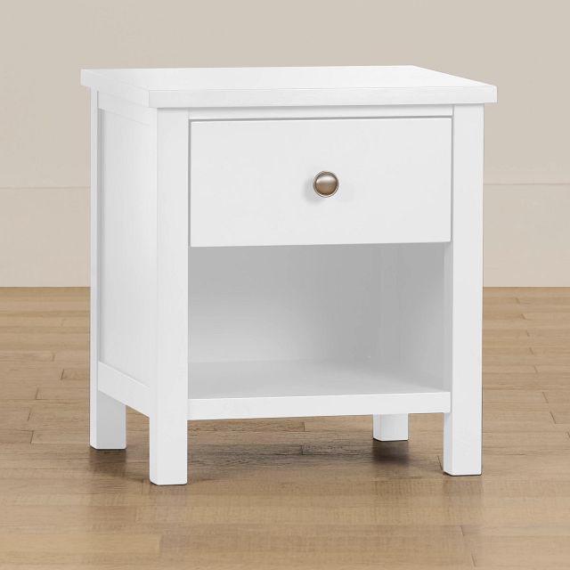 Charleston White 1-drawer Nightstand