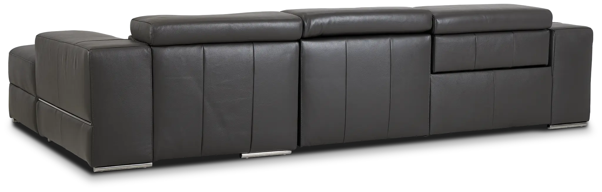 Dante Gray Leather Right Chaise Power Reclining Sectional Dante Gray Leather Right Chaise Power Reclining Sectional