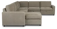 Addie Gray Fabric Medium Left Chaise Storage Sleeper Sectional