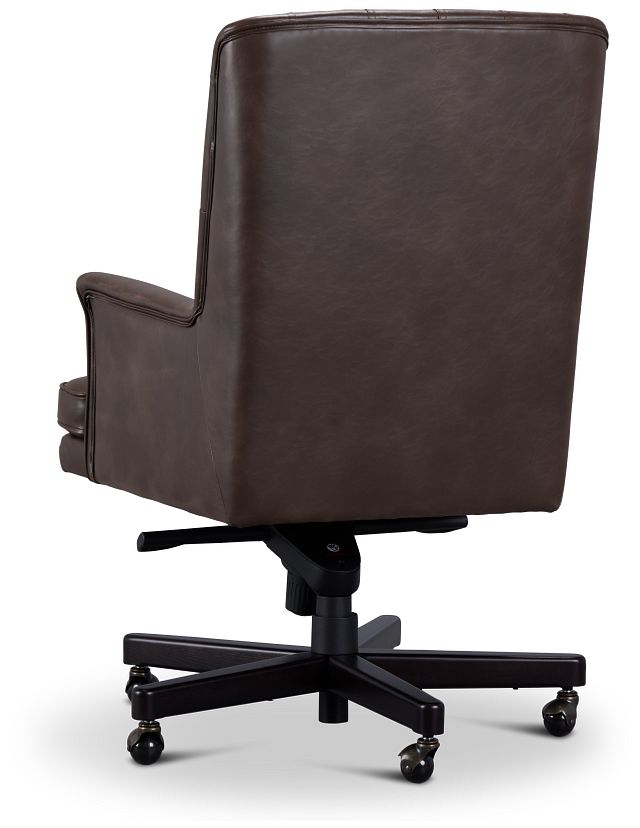 Zoe Dark Brown Swivel Desk Chair