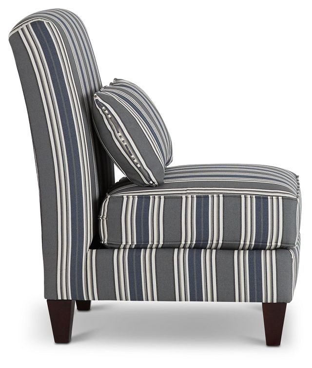 Amuse Blue Stripe Accent Chair (3)