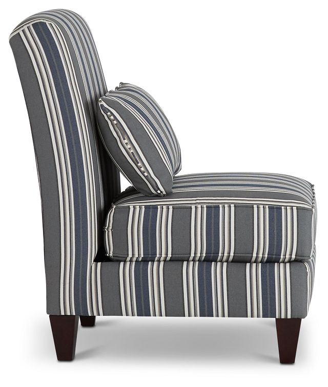 Amuse Blue Stripe Accent Chair