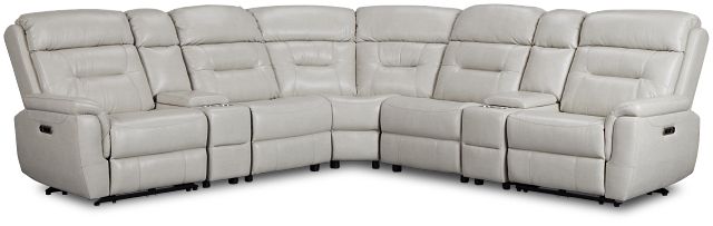Toby2 Light Gray Micro Large Dual Power Reclining Two-arm Sectional