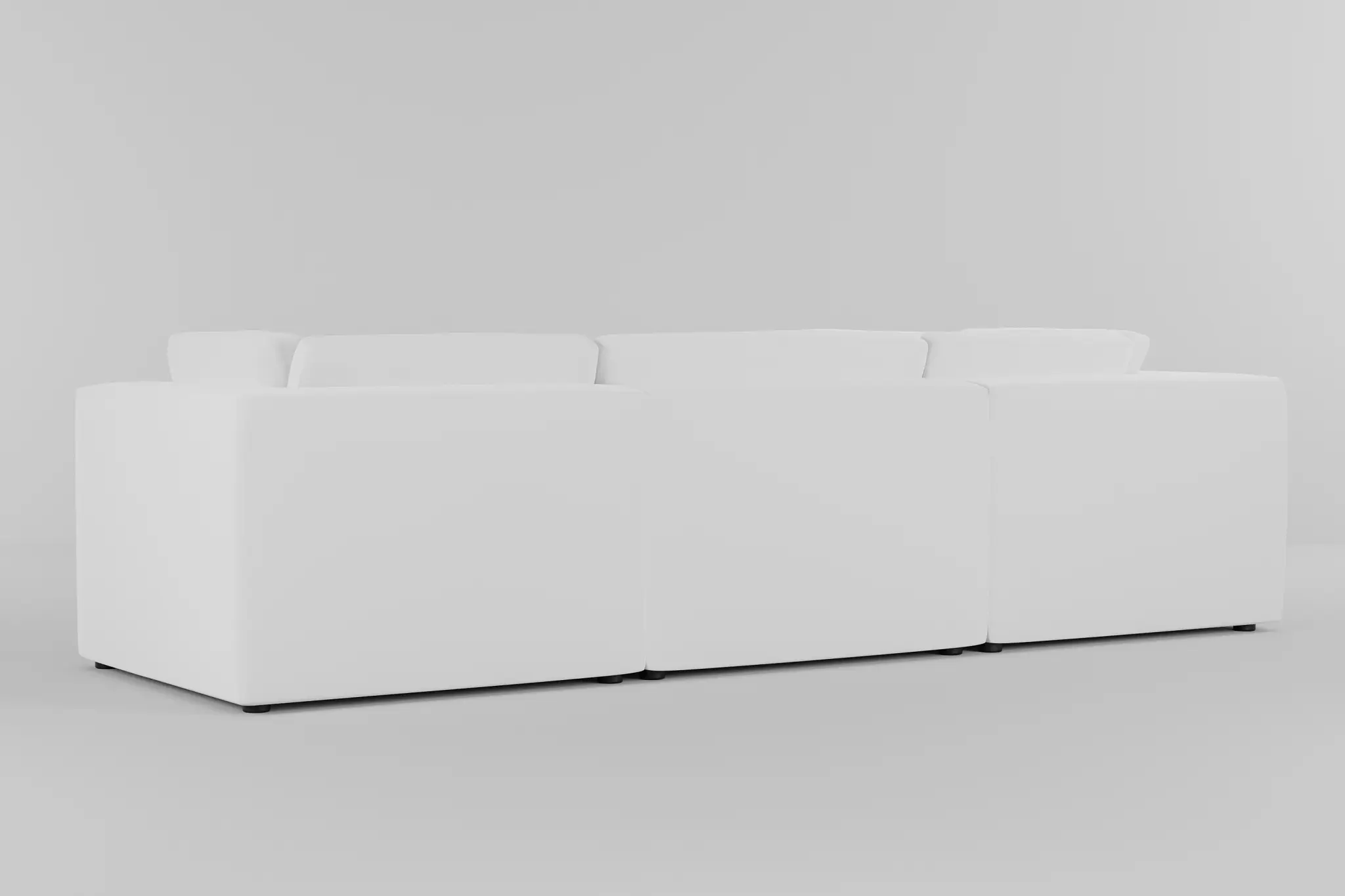 Destin Suave White Fabric 5pc Bumper Sectional Destin Suave White Fabric 5pc Bumper Sectional