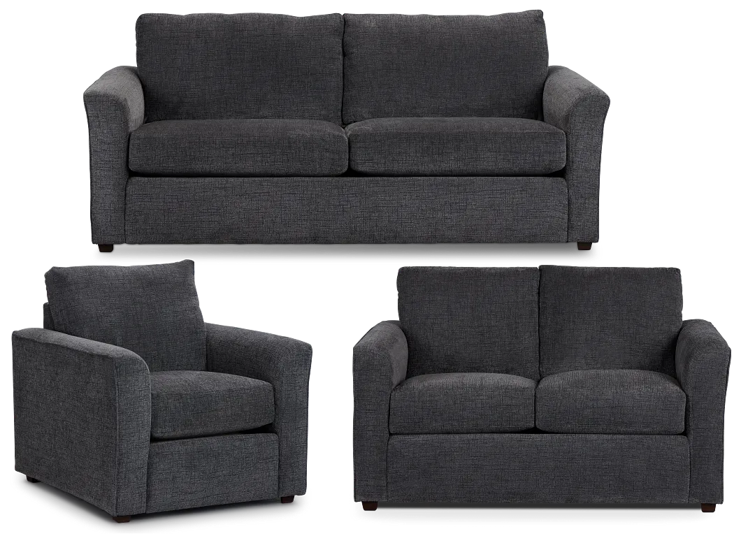 Maxie Dark Gray Micro Living Room