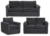 Maxie Dark Gray Micro Living Room