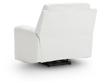 Porto White Lthr/vinyl Power Recliner With Power Headrest