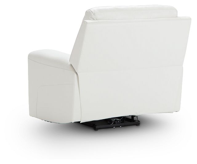 Porto White Lthr/vinyl Power Recliner With Power Headrest