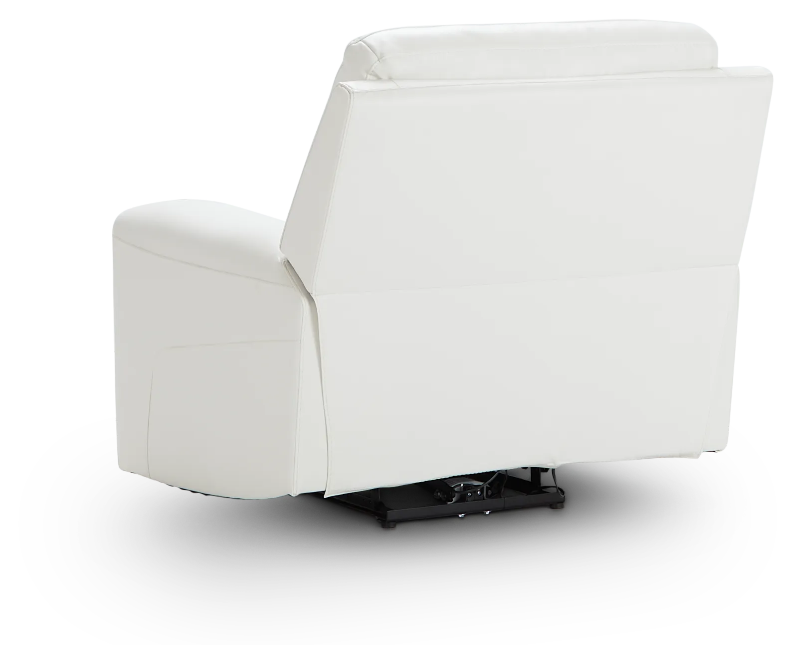 Porto White Lthr/vinyl Power Recliner With Power Headrest