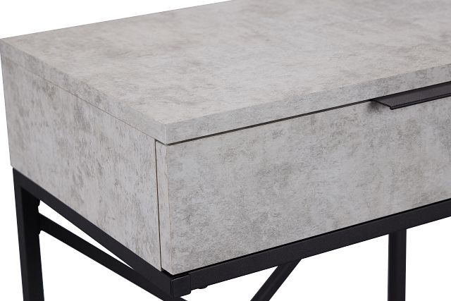 Esher Light Gray Metal Nightstand