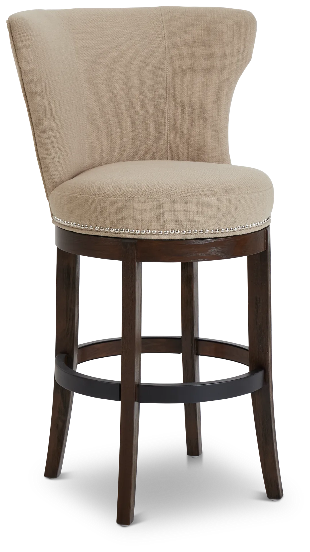 Cayden Taupe Fabric 30" Swivel Barstool