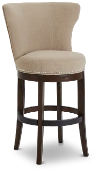 Cayden Taupe Fabric 30" Swivel Barstool