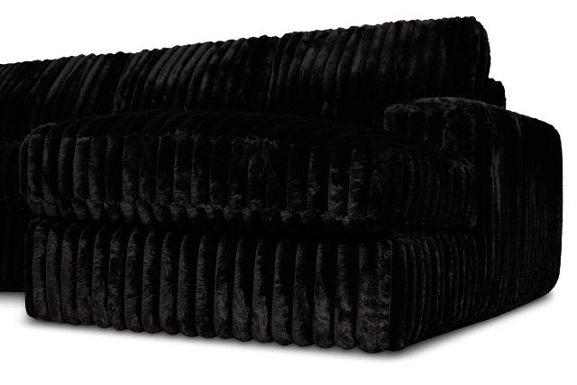 Teddy Black Fabric Small Right Chaise Sectional
