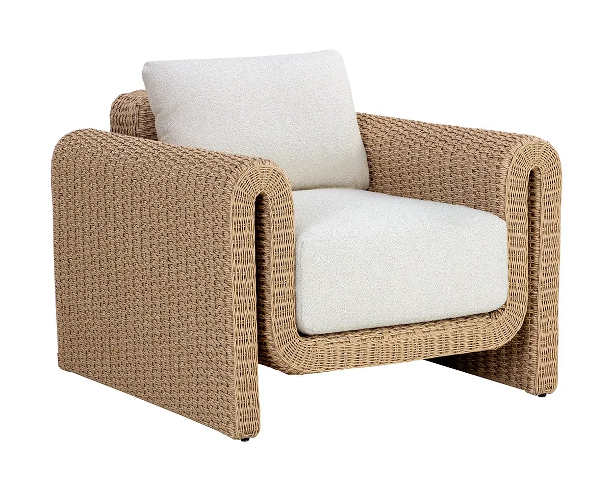 Makel Light Beige Ivory Cushioned Arm Chair Makel Light Beige Ivory Cushioned Arm Chair