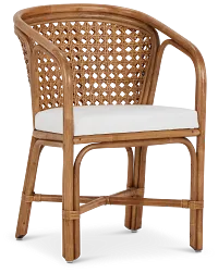 Maui Light Tone Woven Upholstered Arm Chair
