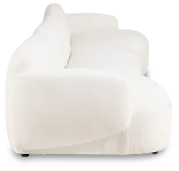 Halsey White Fabric Dual Cuddler Sectional