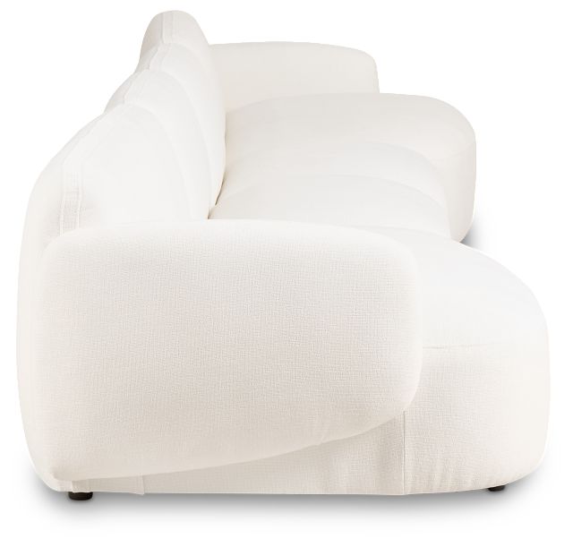 Halsey White Fabric Dual Cuddler Sectional