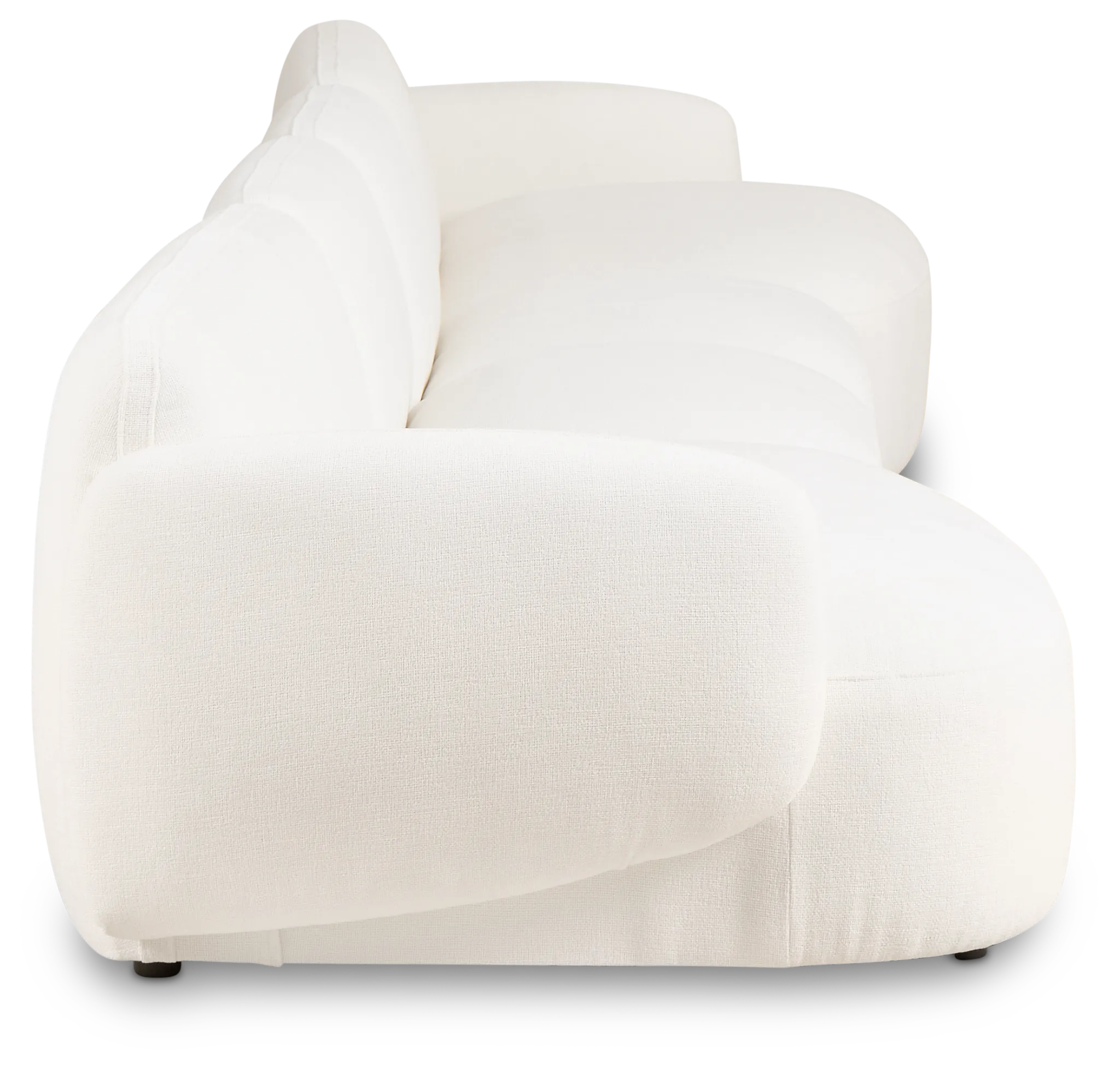 Halsey White Fabric Dual Cuddler Sectional