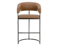 Kalla Brown 24" Upholstered Barstool