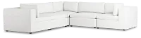 Destin Sutton White Fabric 5-piece Modular Sectional