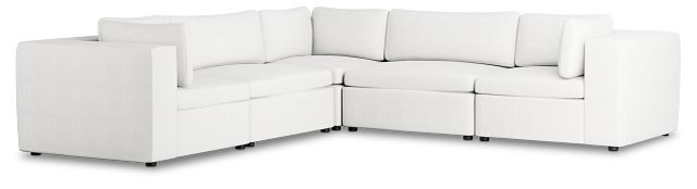 Destin Sutton White Fabric 5-piece Modular Sectional