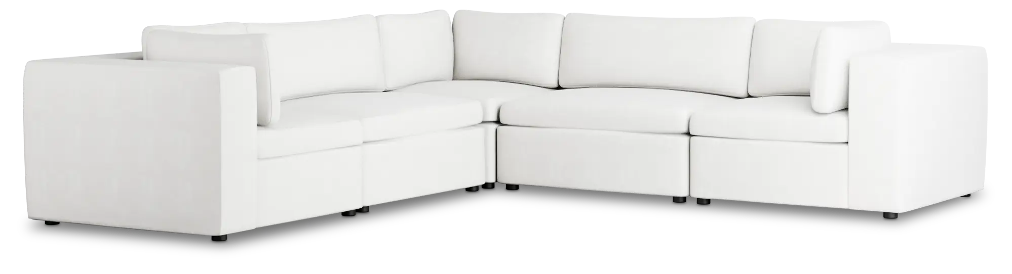Destin Sutton White Fabric 5-piece Modular Sectional Destin Sutton White Fabric 5-piece Modular Sectional