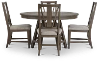 Heron Cove Light Tone Round Table & 4 Wood Chairs