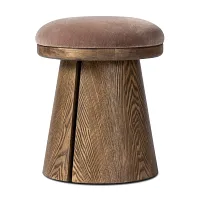 Four Hands Moli Brown Velvet Accent Stool