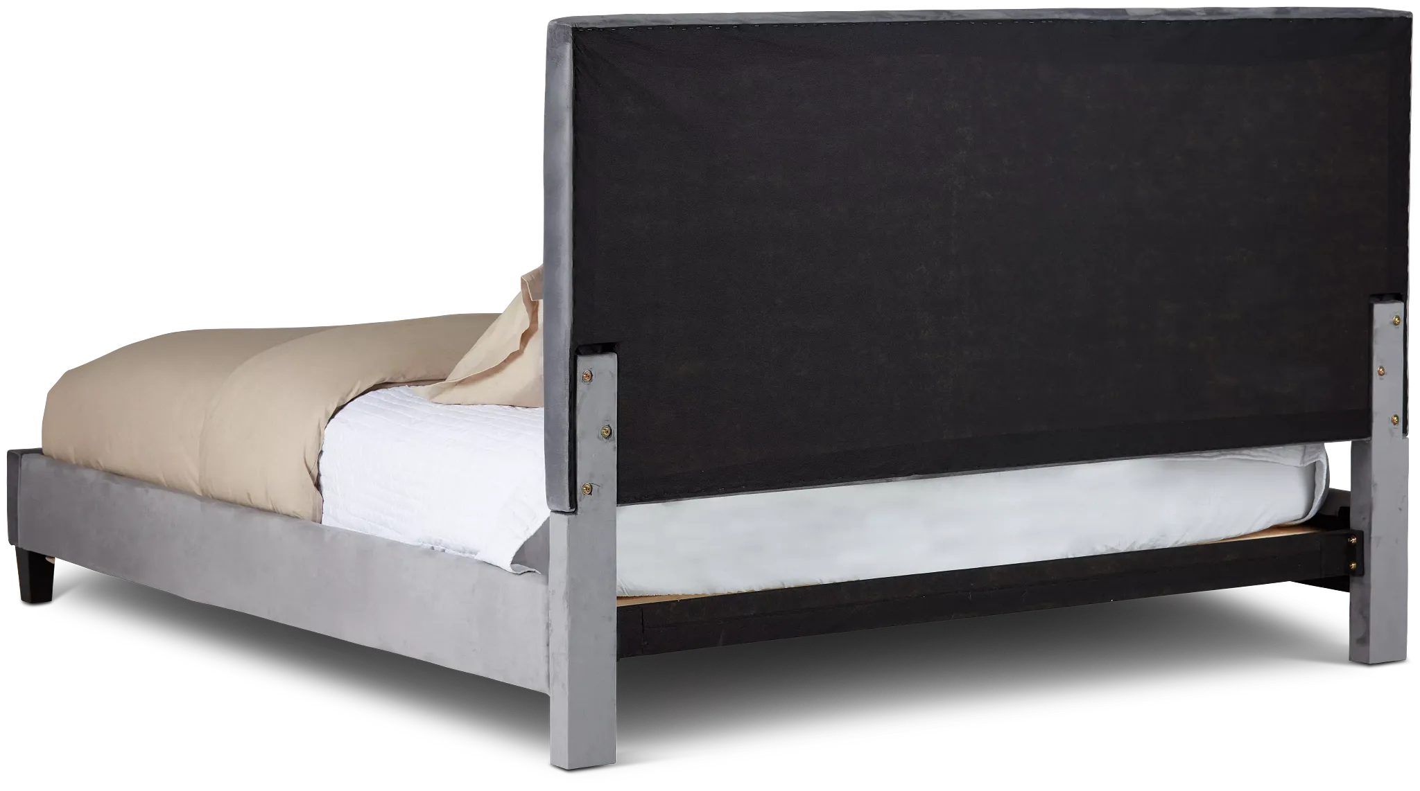 Collin Dark Gray Velvet Platform Bed