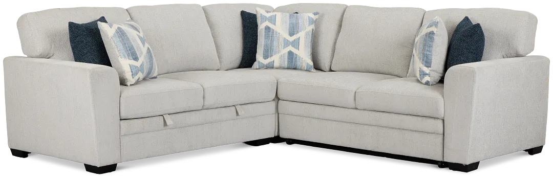 Everly Gray Fabric Small 2-arm Right Sleeper Storage Sectional