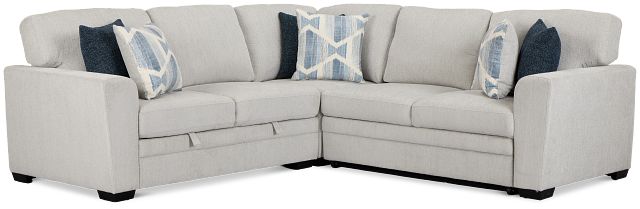 Everly Gray Fabric Small 2-arm Right Sleeper Storage Sectional