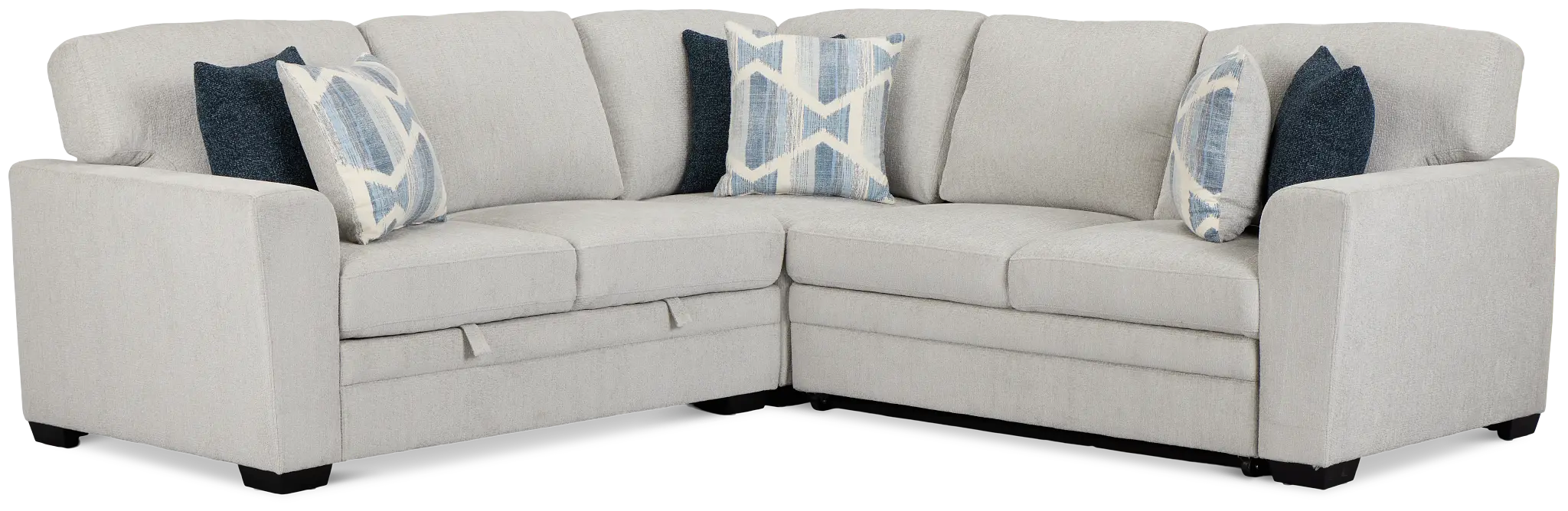 Everly Gray Fabric Small 2-arm Right Sleeper Storage Sectional Everly Gray Fabric Small 2-arm Right Sleeper Storage Sectional
