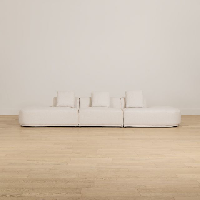 Catalina Beige Fabric 3-piece Modular Sofa