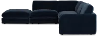 Jules Dark Blue Velvet 5-piece Left Facing Bumper Sectional