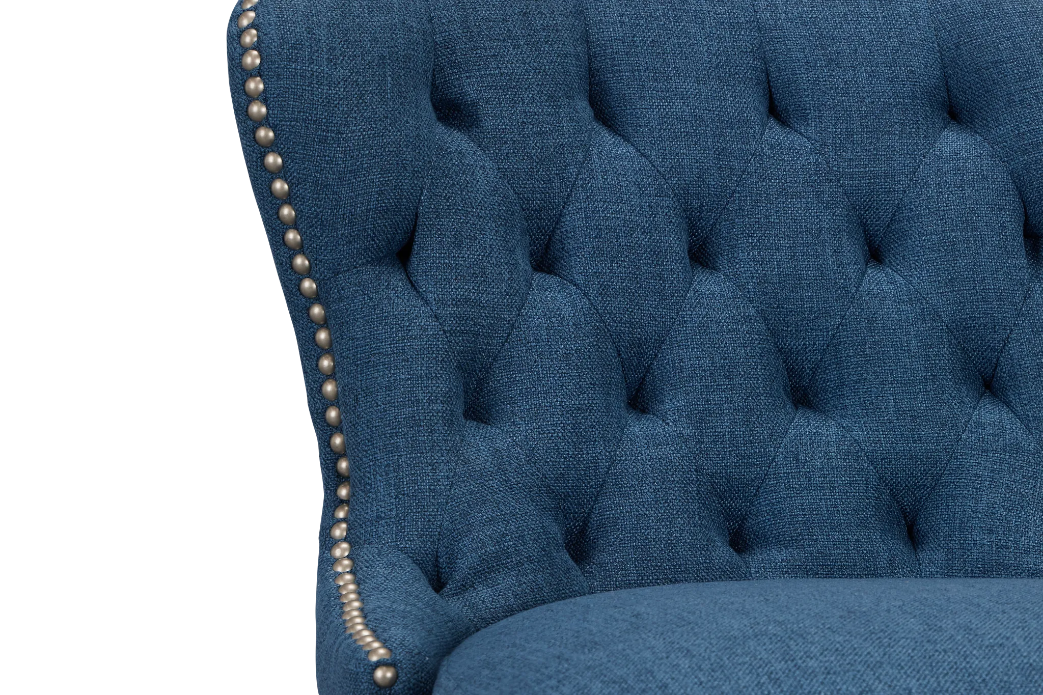 Seaside Blue Fabric 24" Swivel Barstool