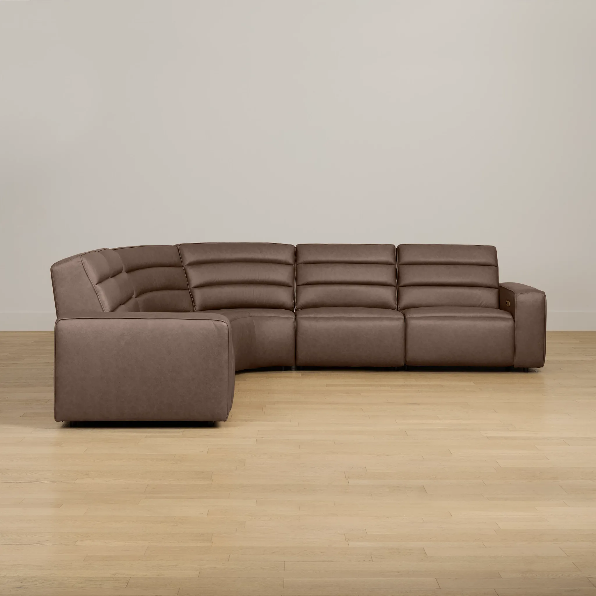 Sawyer Dark Brown Micro Small Dual Power Reclining Two-arm Sectional