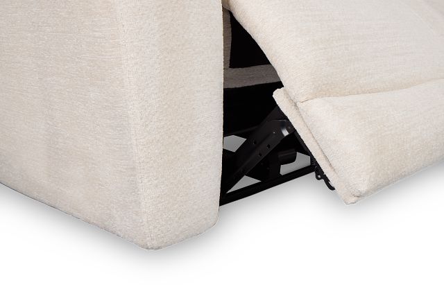 Bennett Light Beige Fabric Large Triple Power Reclining Two-arm Sectional