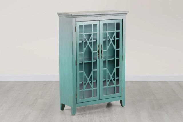 Alexis Teal Tall Two-door Cabinet