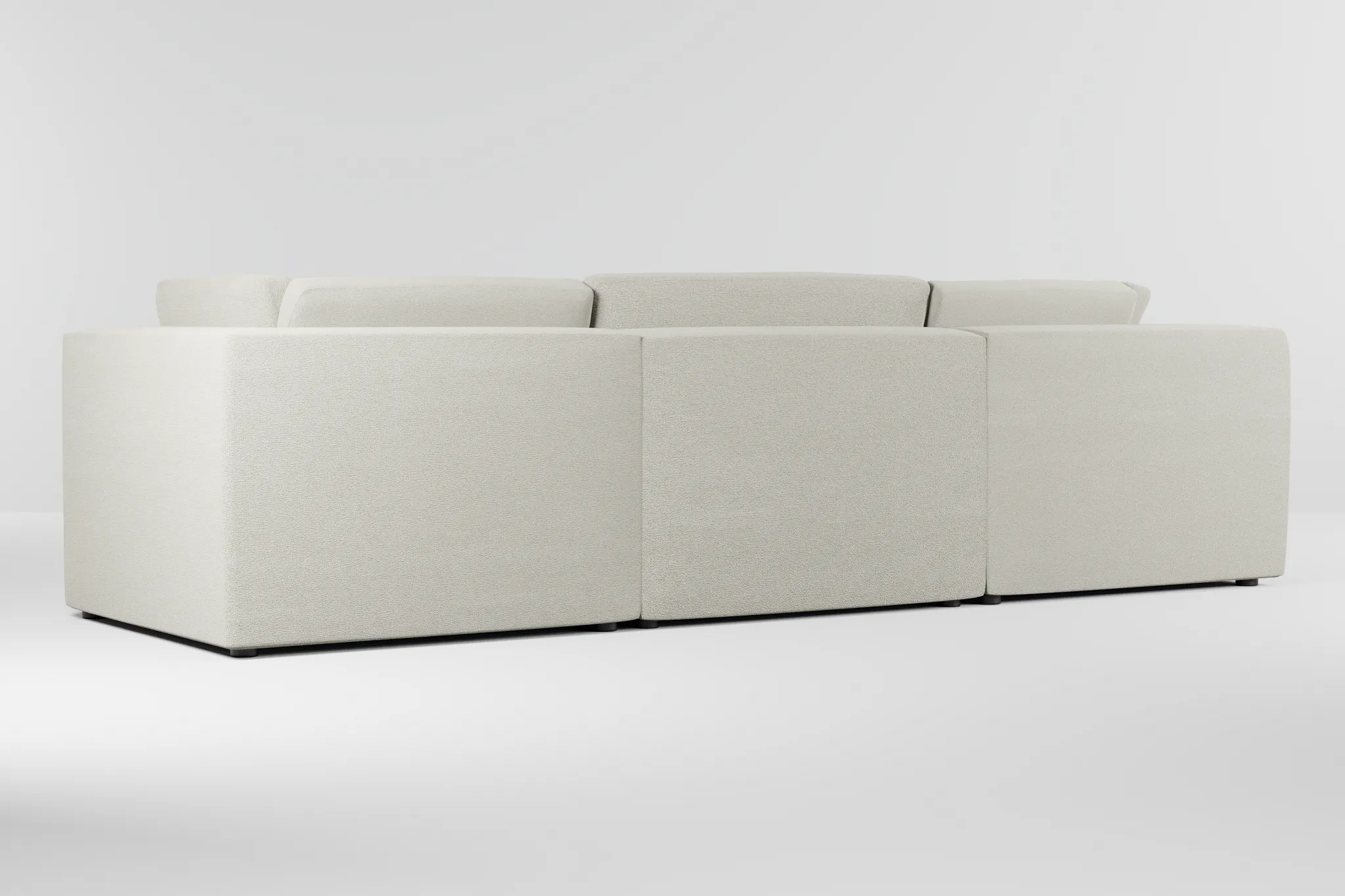 Destin Elite Ivory Fabric 3-piece Modular Sofa