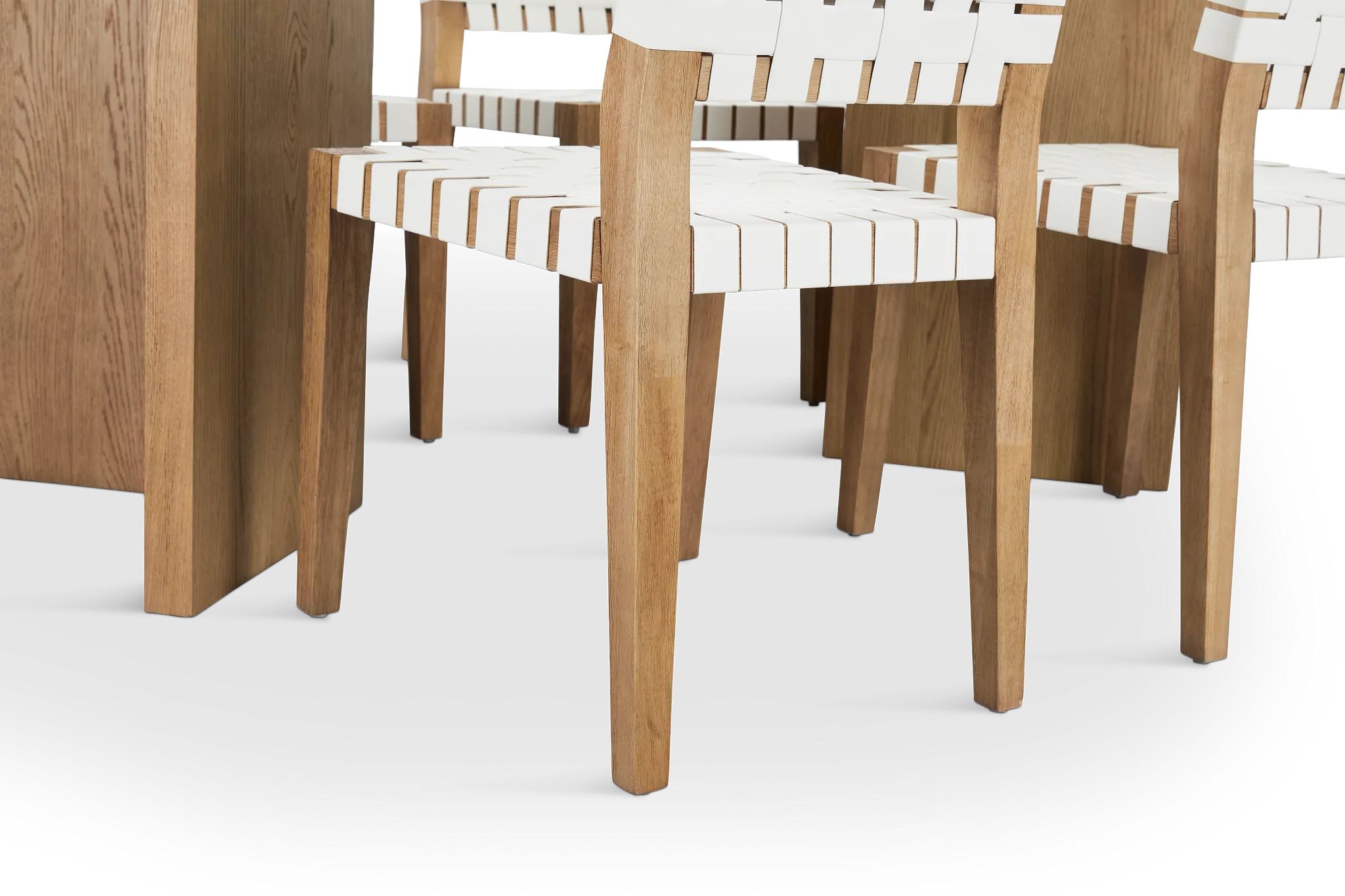 Haven Glass 80" Rectangular Table & 4 Woven Chairs