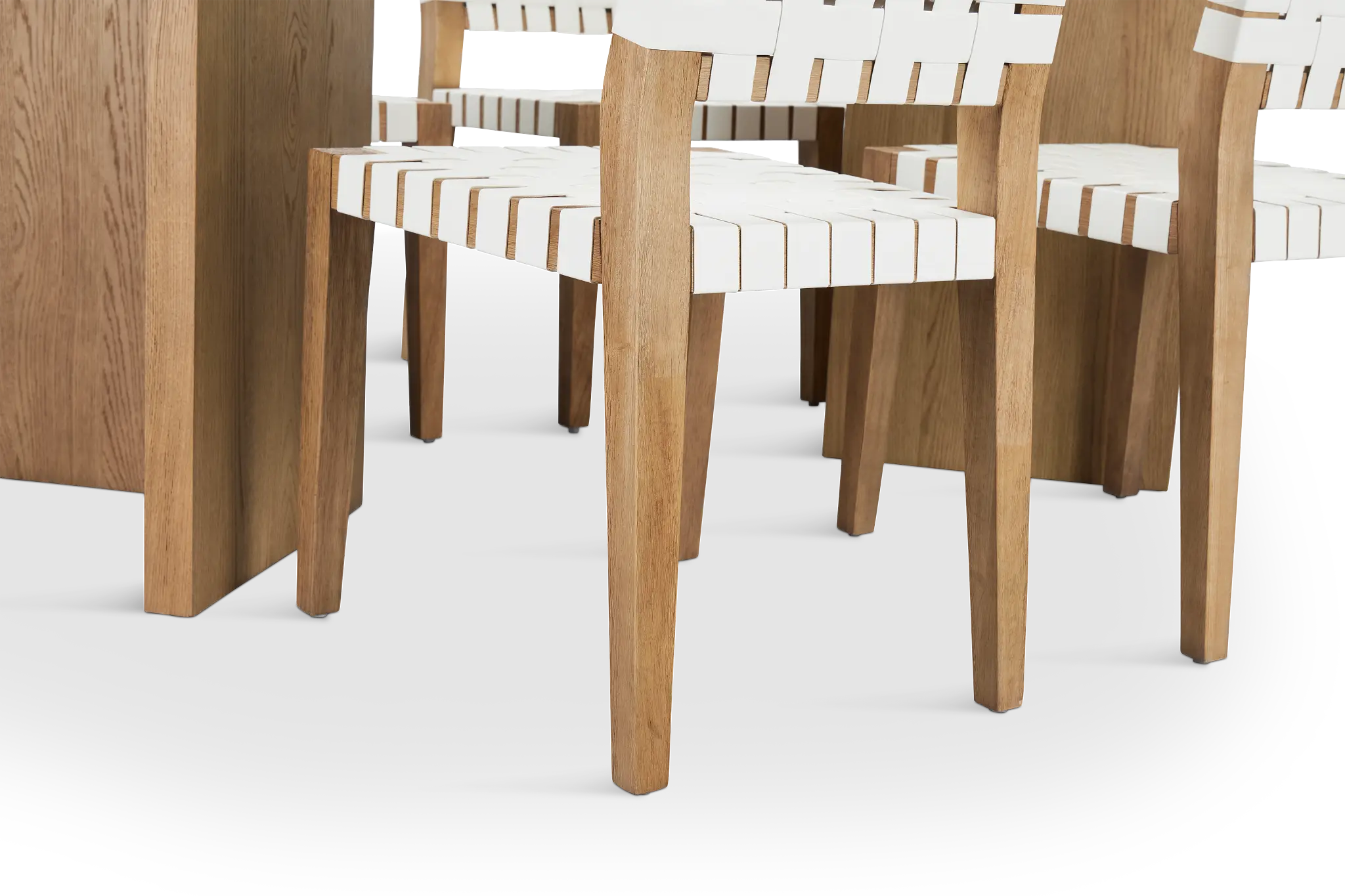 Haven Glass 80" Rectangular Table & 4 Woven Chairs Haven Glass 80" Rectangular Table & 4 Woven Chairs