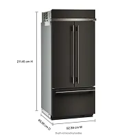 Kitchenaid 536 Series Black 36" Built In Bottom Freezer Refrigerator