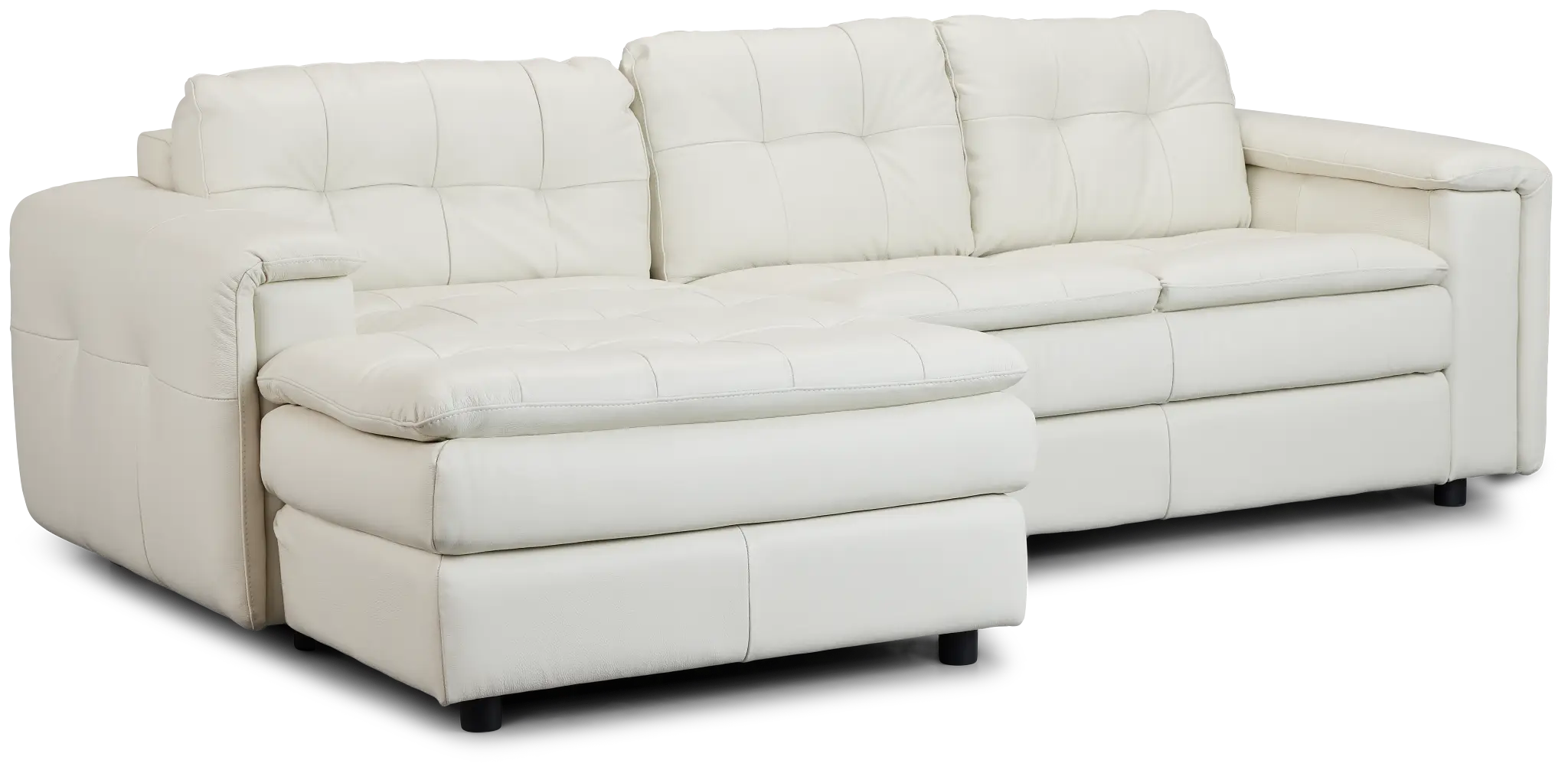 Rowan Light Beige Leather Left Chaise Sectional Rowan Light Beige Leather Left Chaise Sectional