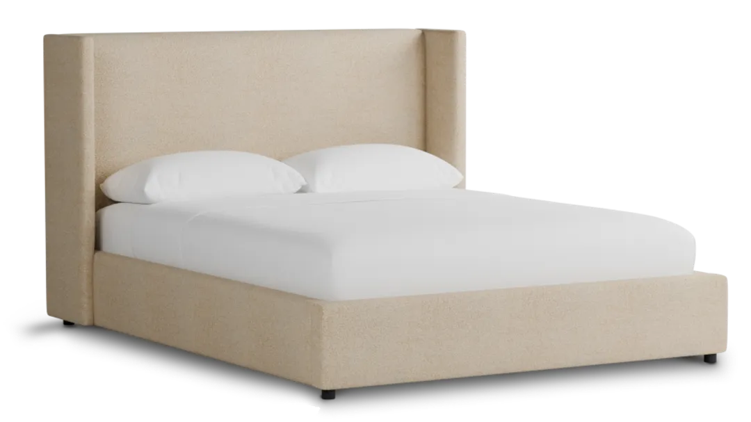 Captiva Sutton Beige 48" Upholstered Shelter Bed
