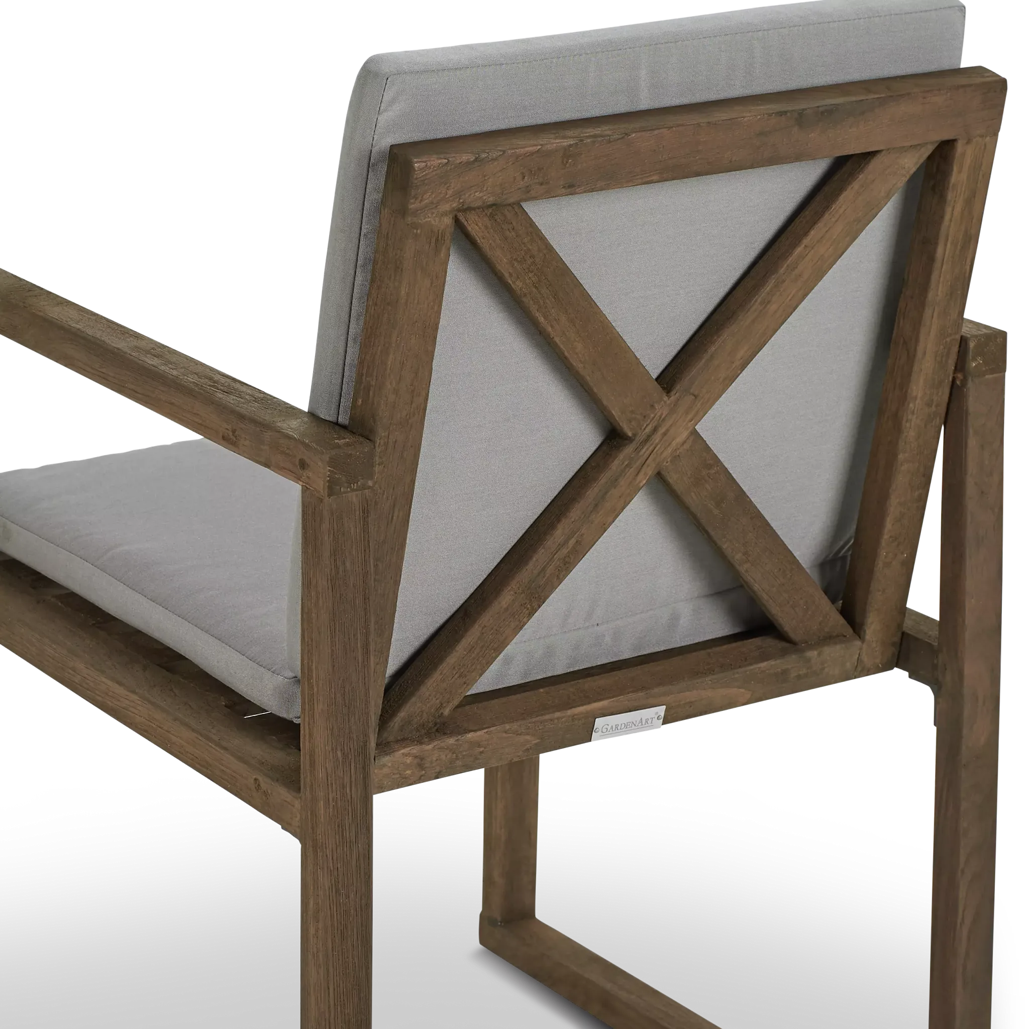 Linear Teak Dk Gray Arm Chair