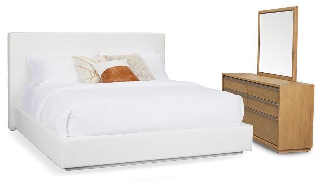 Haven White Uph Platform Bedroom