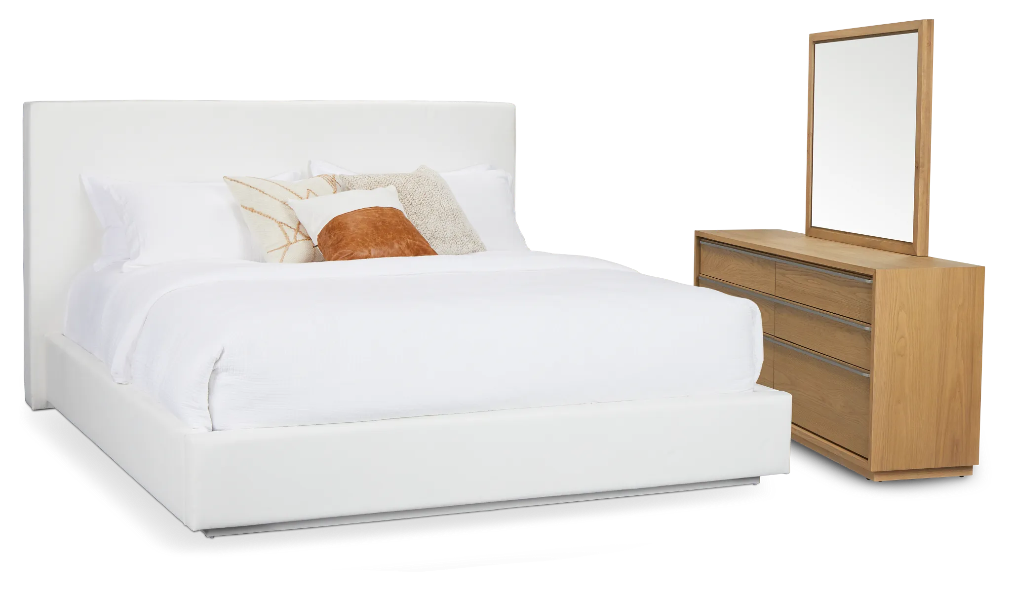 Haven White Uph Platform Bedroom